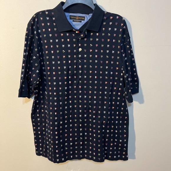 Tommy Hilfiger Golf Polo Men's Size Large Vintage Flag Edition Mercerized Cotton - Picture 1 of 6